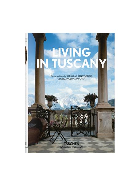 Kniha Living in Tuscany, Papír, pevná vazba, Modrá, více barev, Š 14 cm, D 20 cm