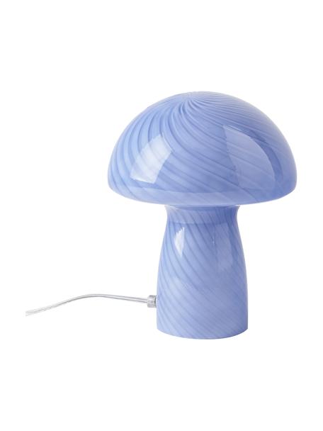 Lampa stołowa ze szkła Mushroom, Niebieski, Ø 19 x W 23 cm