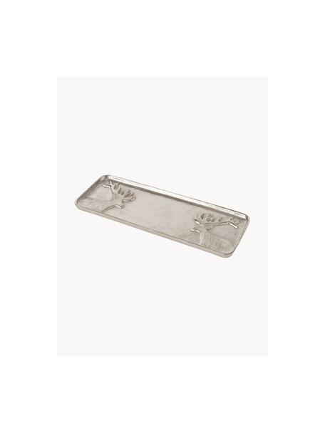 Tablett Egon aus Metall, L 37 x B 13 cm, Metall, beschichtet, Silberfarben, L 37 x B 13 cm