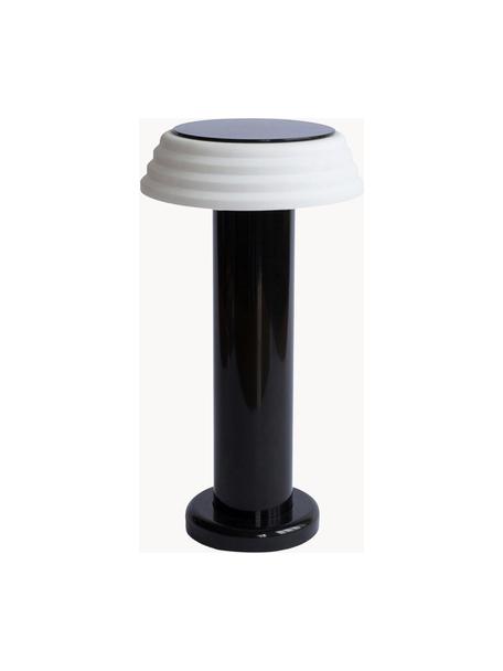 Kleine mobiele LED tafellamp Geometry, dimbaar, Lampenkap: silicone, Zwart, wit, Ø 13 x H 24 cm