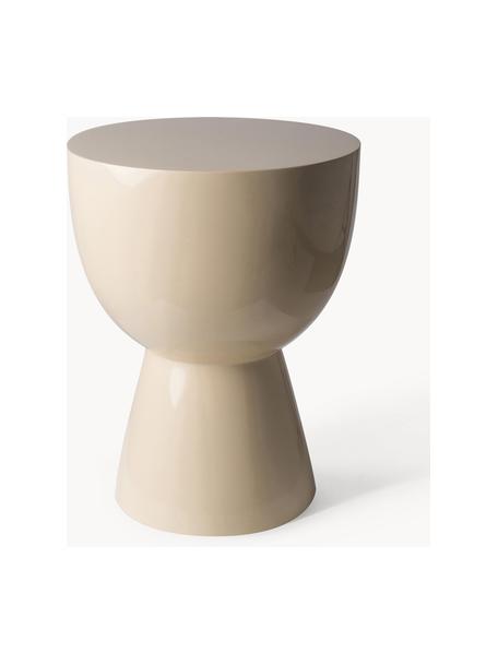 Mesa auxiliar redonda Tam Tam, Plástico pintado, Beige claro, Ø 36 x Al 46 cm