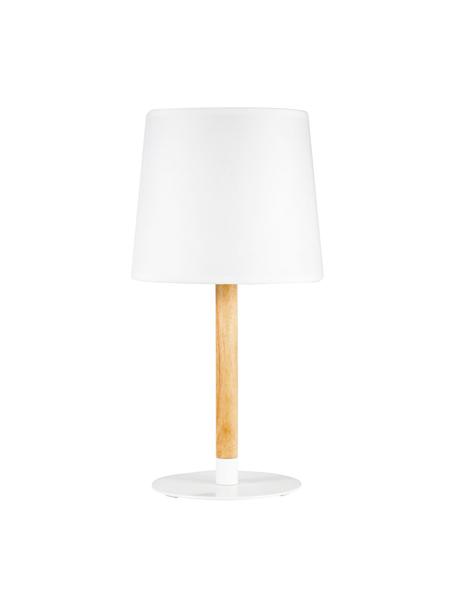 Lampe à poser scandinave Woody Cuddles, Blanc, bois clair, Ø 22 x haut. 44 cm