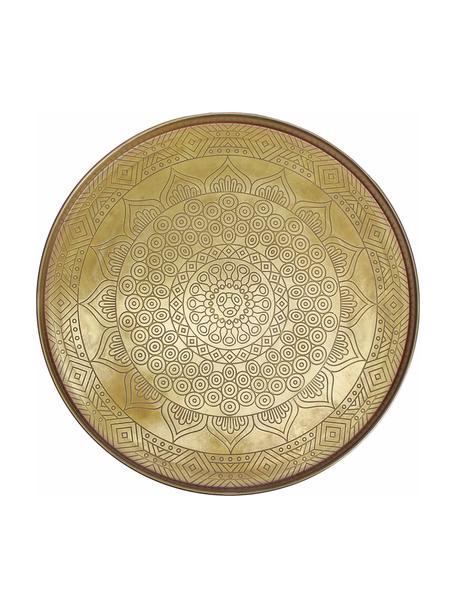 Veľký dekoračný podnos z kovu Conan, Potiahnutý kov, Odtiene zlatej, Ø 40 cm