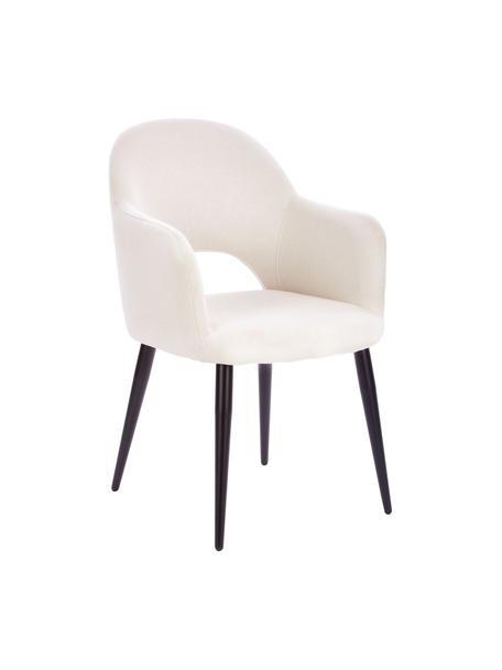 Chaise rembourrée Rachel, Tissu blanc crème, larg. 55 x prof. 65 cm