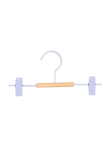 Gruccia Kids Clip 5 pz, Legno, acciaio verniciato a polvere, Lilla, Larg. 25 x Alt. 12 cm