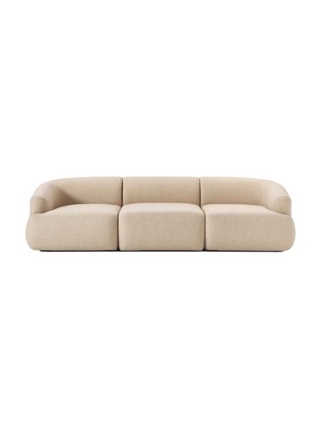 Sofa modułowa Sofia (3-osobowa), Tapicerka: 100% polipropylen Dzięki , Stelaż: drewno świerkowe, płyta w, Nogi: tworzywo sztuczne, Jasnobeżowa tkanina, S 273 x G 103 cm