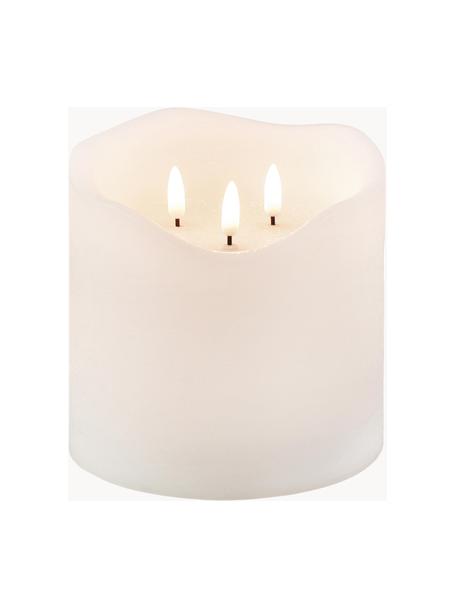 Candela a LED a batteria a tre stoppini in cera Bona, Cera, Bianco, Ø 15 x Alt. 15 cm