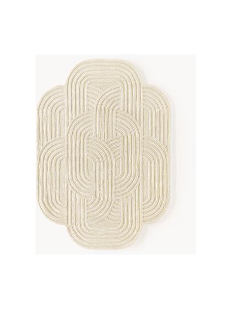 Tapis en laine texturée Koli, Blanc cassé, larg. 160 x long. 230 cm (taille M)