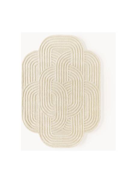 Tappeto in lana con motivo a rilievo Koli, Retro: 100% cotone Nel caso dei , Bianco latte, Larg. 160 x Lung. 230 cm  (taglia M)