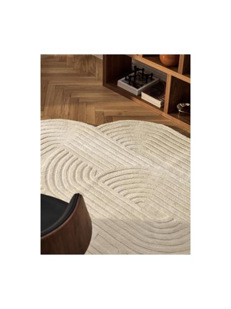 Wollteppich Koli mit Hoch-Tief-Effekt, Flor: 37 % Wolle, RWS-Zertifizi, Off-White, B 160 x L 230 cm (Größe M)