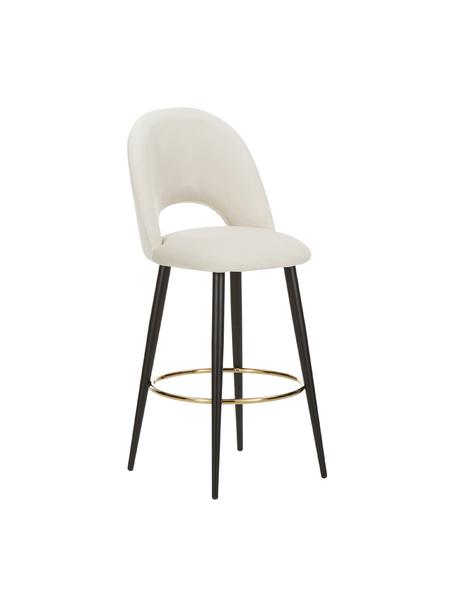 Krzesło barowe z aksamitu Rachel, Tapicerka: aksamit (wysokiej jakości, Nogi: metal malowany proszkowo, Aksamitny beżowy, S 48 x W 110 cm