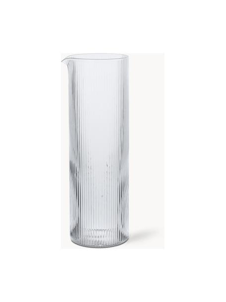 Mundgeblasene Karaffe Ripple mit Rillenrelief, 1.1 L, Glas, mundgeblasen, Transparent, glänzend, 1.1 L