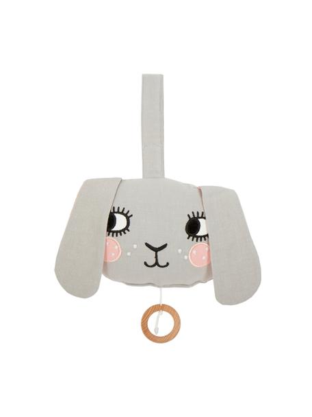Handgefertigte Spieluhr  Bunny, Bezug: 100 % Baumwolle, Grau, B 16 x H 10 cm