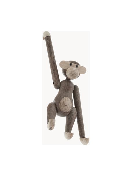 Figura decorativa de diseño Monkey, Madera de roble barnizada, Roble, An 20 x Al 19 cm