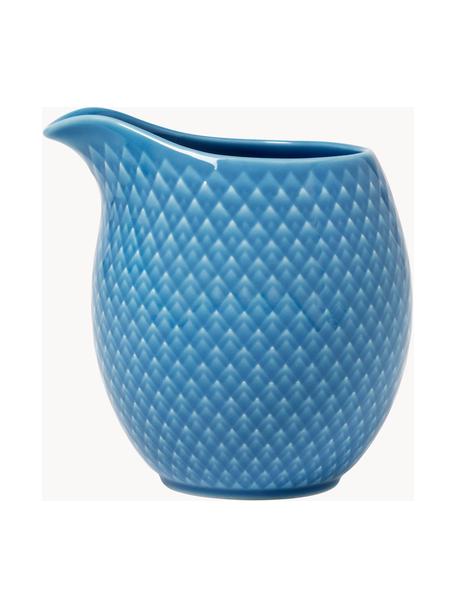 Porcelánová mliečenka so štruktúrovaným vzorom Rhombe, 390 ml, Porcelán, Modrá, 390 ml