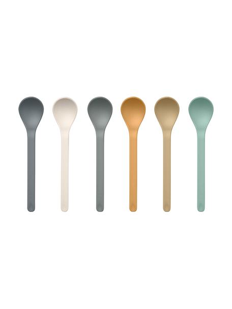Set de cucharas Erin, 6 uds., Plástico, Tonos azules y beige, An 3 x L 15 cm