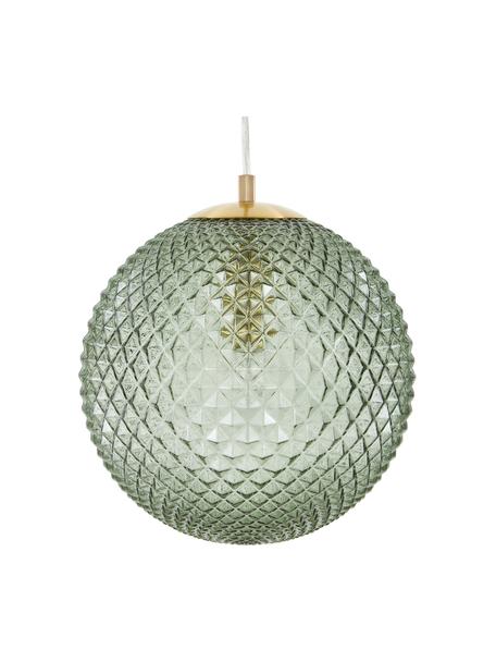 Lampa wisząca ze szkła Lorna, Zielony, odcienie złotego, Ø 25 cm