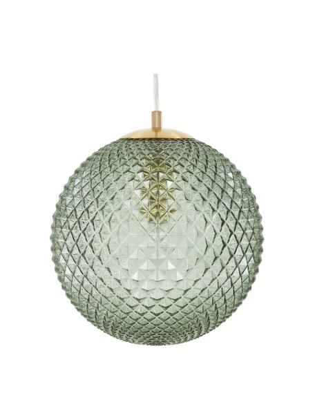 Petite suspension en verre Lorna, Vert, couleur dorée, Ø 25 cm