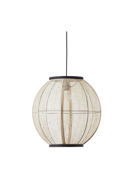 Lampada a sospensione Tanah, Paralume: tessuto, Struttura: legno, Baldacchino: metallo, Nero/terra, Ø 47 x Alt. 47 cm