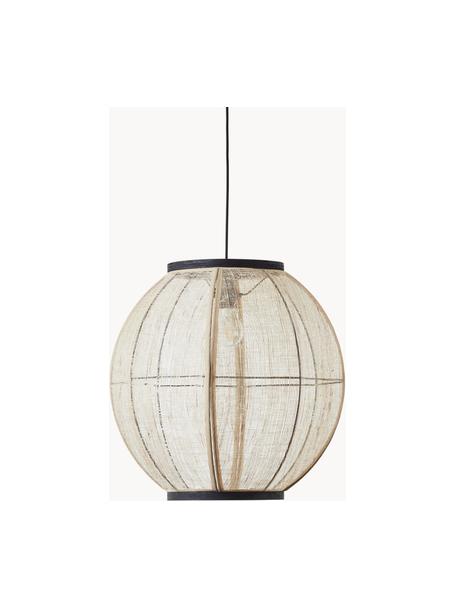 Závesná lampa Tanah, čierna/prírodná, Ø 47 x V 47 cm