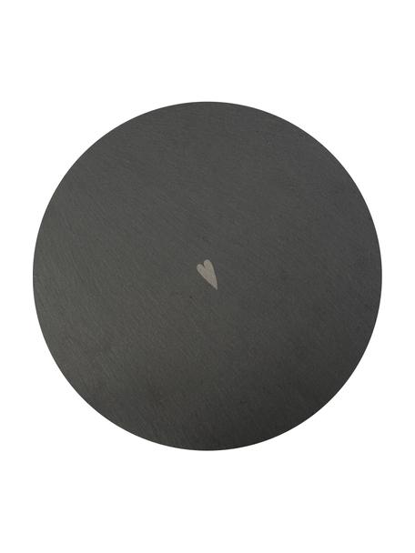 Servírovací tanier Heart, Ø 33 cm, Bridlicový kameň, Sivá, Ø 33 cm