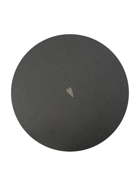 Servírovací talíř z břidlicového kamene Heart, Ø 33 cm, Břidlicový kámen, Tmavě šedá, Ø 33 cm