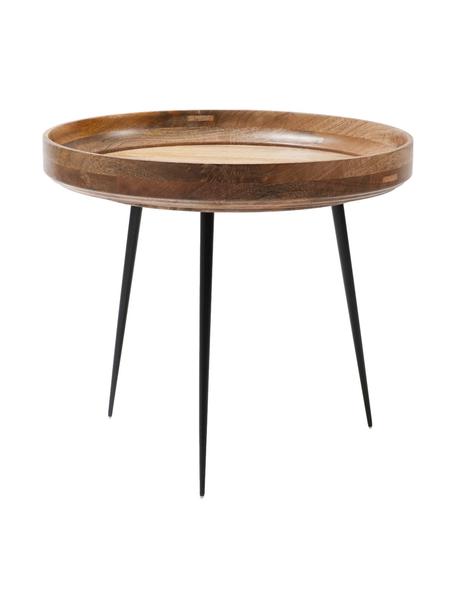 Stolik pomocniczy z drewna mangowego Bowl Table, Blat: drewno mangowe lakierowan, Nogi: stal malowana proszkowo, Drewno mangowe lakierowane na jasno, Ø 53 x W 46 cm