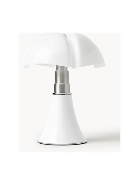 Lampada da tavolo a LED con luce regolabile Pipistrello, Struttura: metallo, alluminio laccat, Bianco opaco, Ø 27 x Alt. 35 cm