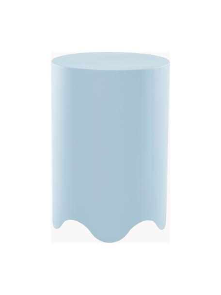 Tavolino rotondo Boom, Ferro verniciato a polvere, Azzurro, Ø 38 x Alt. 55 cm
