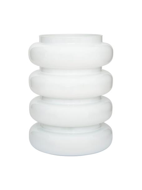 Vaso di design in vetro riciclato Bulb, Vetro, Bianco, Ø 19 x Alt. 25 cm