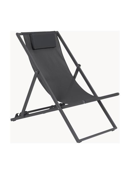 Tumbona plegable Taylor, Asiento: plástico (610 g/m²), Estructura: aluminio con pintura en p, Gris oscuro, An 61 x L 102