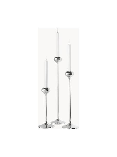 Lot de chandeliers Rakel, 3 élém., Aluminium, enduit, Couleur argentée, Lot de différentes tailles