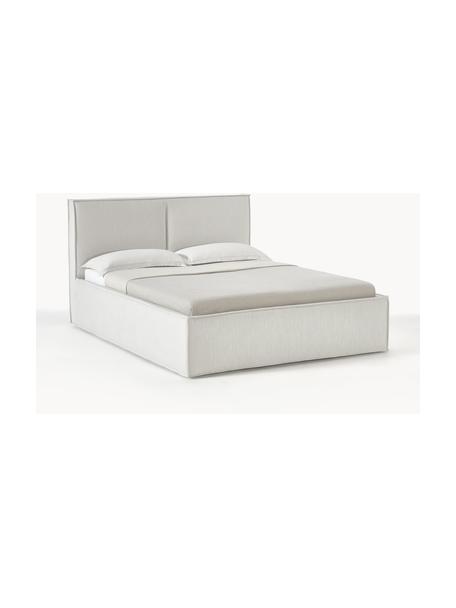 Gestoffeerd bed Dream met opbergruimte, Bekleding: polyester (gestructureerd, Frame: massief grenenhout en pla, Geweven stof greige, B 160 x L 200 cm