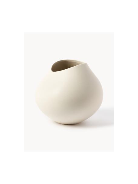 Handgefertigte Vase Opium aus Steingut, H 28 cm, Steingut, Hellbeige, Ø 29 x H 28 cm