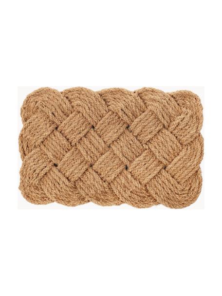 Paillasson en fibres de coco Braid, Fibre de coco, Beige, larg. 60 x long. 40 cm