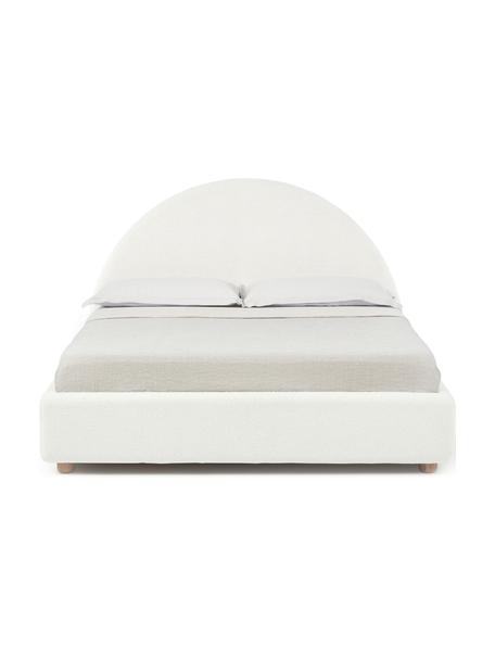 Buklé čalúnená posteľ s úložným priestorom Ebba, krémovobiela, Buklé béžová, 140 x 200 cm
