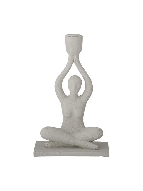 Candelabro Lucie, Poliresina, Bianco latteo, Larg. 15 x Alt. 24 cm