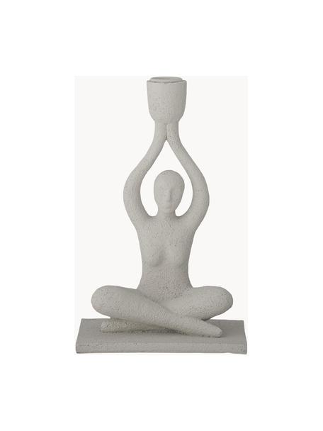 Bougeoir Lucie, Polyrésine, Blanc cassé, larg. 15 x haut. 24 cm