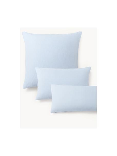 Gewaschener Leinen-Kopfkissenbezug Airy, Hellblau, B 65 x L 65 cm