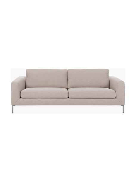 Divano 3 posti con piedini in metallo Cucita, Rivestimento: tessuto (100% poliestere), Struttura: Pino massiccio, certifica, Piedini: metallo laccato, Tessuto beige chiaro, Larg. 228 x Prof. 94 cm