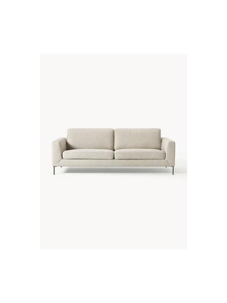 Sofa Cucita (3-Sitzer), Bezug: Webstoff (100% Polyester), Gestell: Massives Kiefernholz, Bir, Beine: Metall, lackiert Dieses P, Webstoff Hellbeige, B 228 x T 94 cm