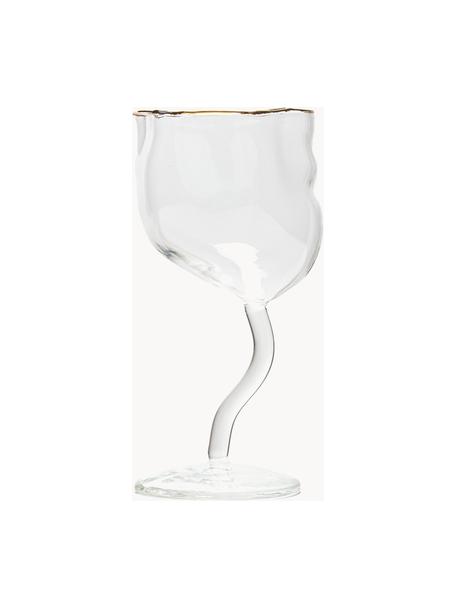 Designová sklenice na víno se zlatým dekorem Classic On Acid, Transparentní, Ø 9 cm, V 17 cm, 250 ml