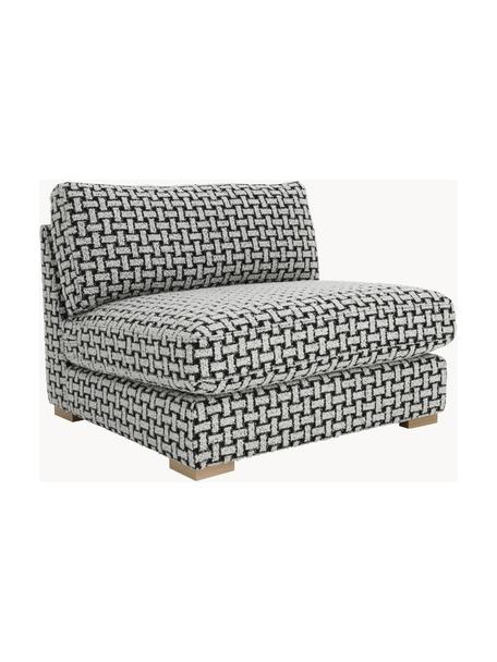 Fauteuil lounge tissu bouclé Stories, Tissu noir, blanc, larg. 93 x prof. 91 cm