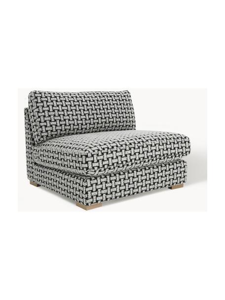 Fauteuil lounge en bouclette Stories, Tissu noir, blanc, larg. 93 x prof. 91 cm