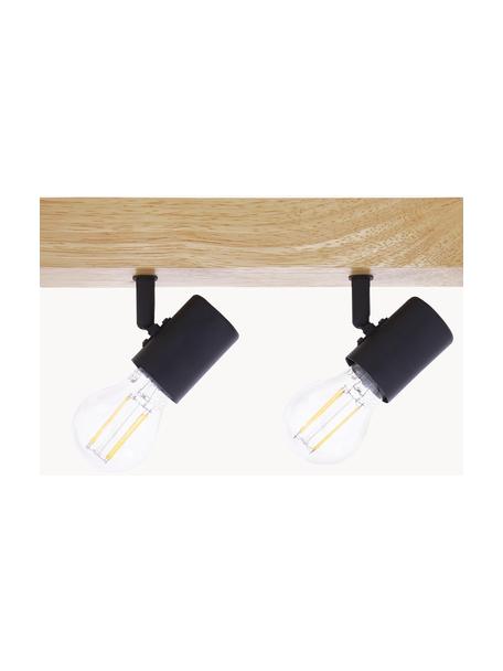 Faretti da soffitto piccoli in legno Townshend, Baldacchino: legno, Nero, legno chiaro, Larg. 30 x Alt. 13 cm