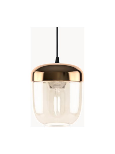 Petite suspension en verre Acorn, Couleur cuivre, couleur ambrée, Ø 14 x haut. 16 cm