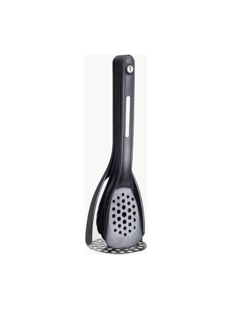 Ustensiles de cuisine avec support Banc, lot de 5, Plastique, Anthracite, couleur argentée, Lot de différentes tailles