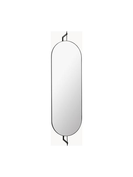 Specchio ovale da parete Spejle, Cornice: acciaio verniciato a polv, Nero, Larg. 55 x Alt. 185 cm