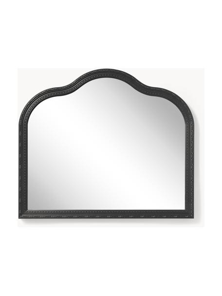 Specchio da parete barocco Muriel, Cornice: legno massiccio rivestito, Retro: pannello di fibra a media, Superficie dello specchio: lastra di vetro, Nero, Larg. 90 x Alt. 77 cm