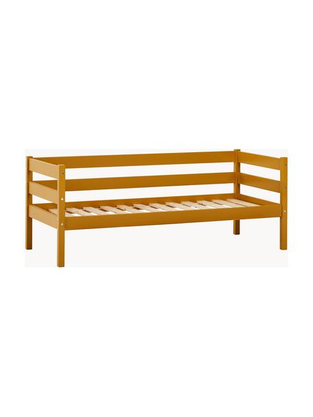 Łóżko dziecięce z drewna sosnowego Eco Comfort, Lite drewno sosnowe z certyfikatem FSC, sklejka, Żółty, S 70 x D 160 cm